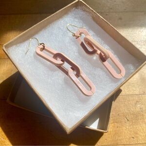 Elegant Pink Chain Link Earrings
